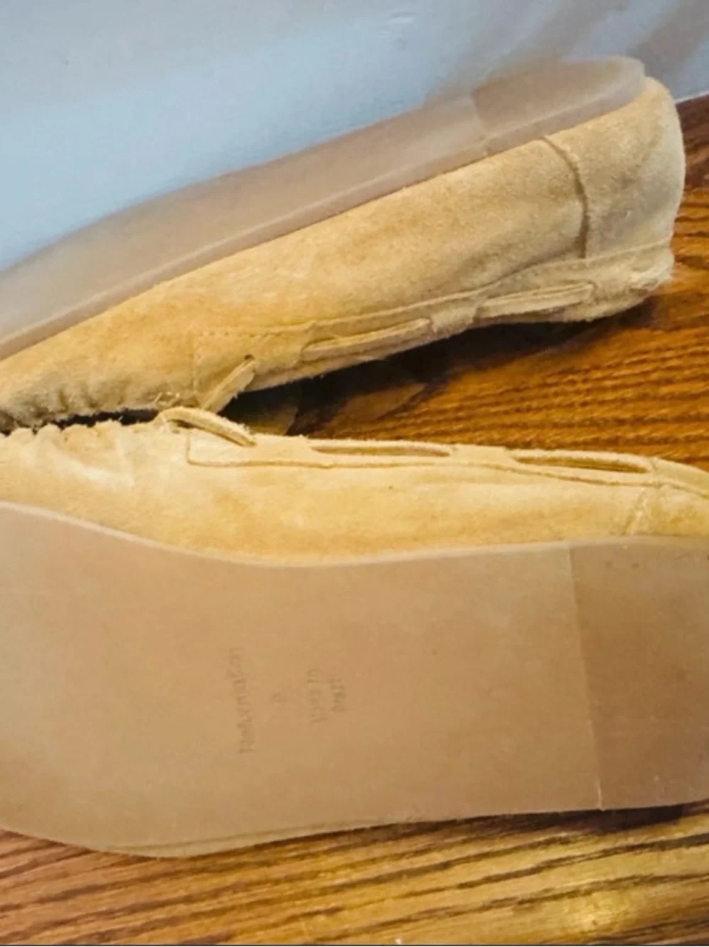 Reformation Men's Suede Moccasin Loafers in Light Brown